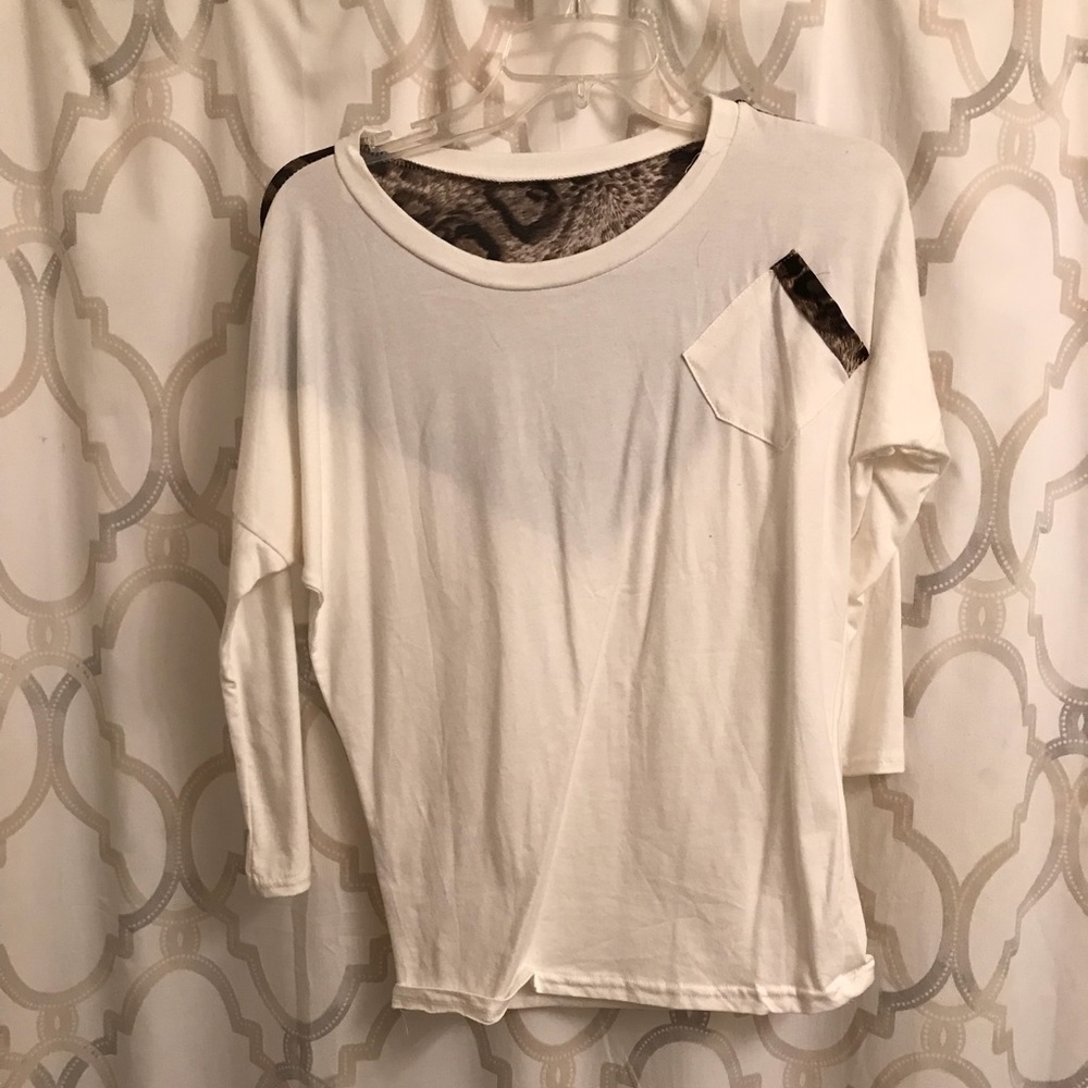 Leopard print batwing top